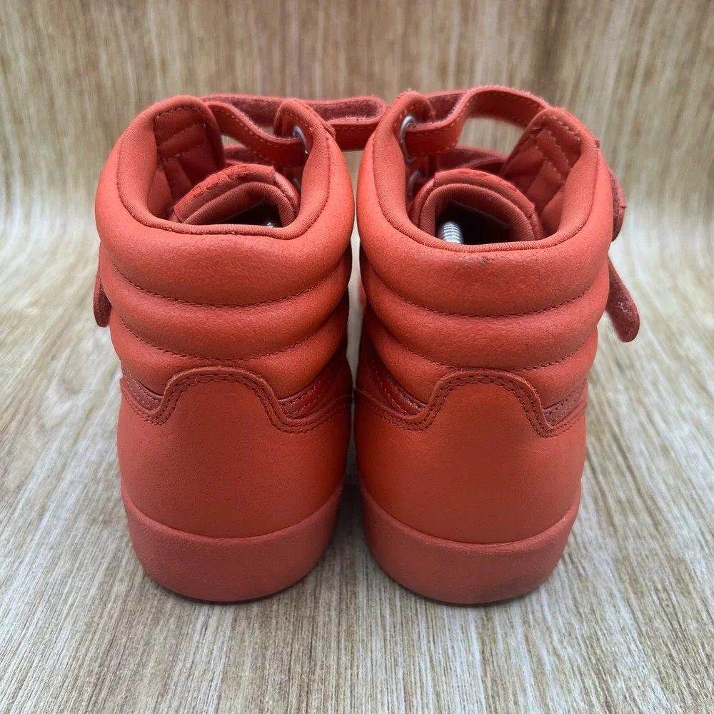 Reebok Freestyle Hi Women's Size 7 Athletic High Top Sneaker Orange Shoes CN5540